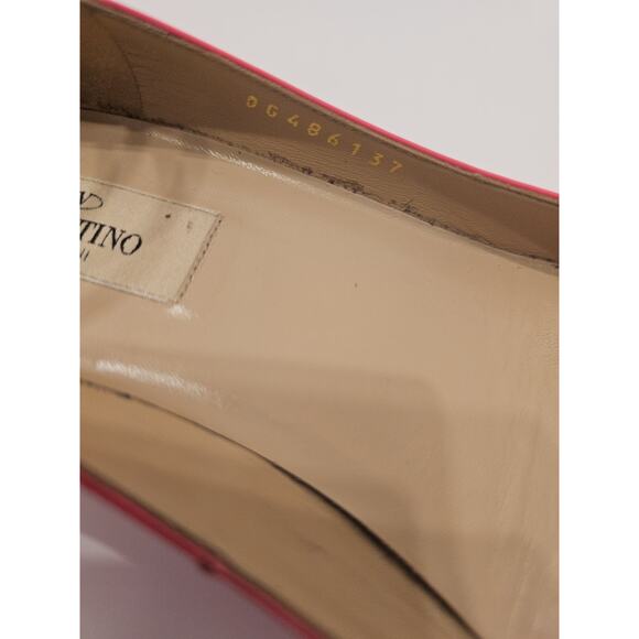 Valentino Garavani 37 Pink Fuchsia Patent Tango Ankle Strap Ballet Low Heel - Picture 12 of 16